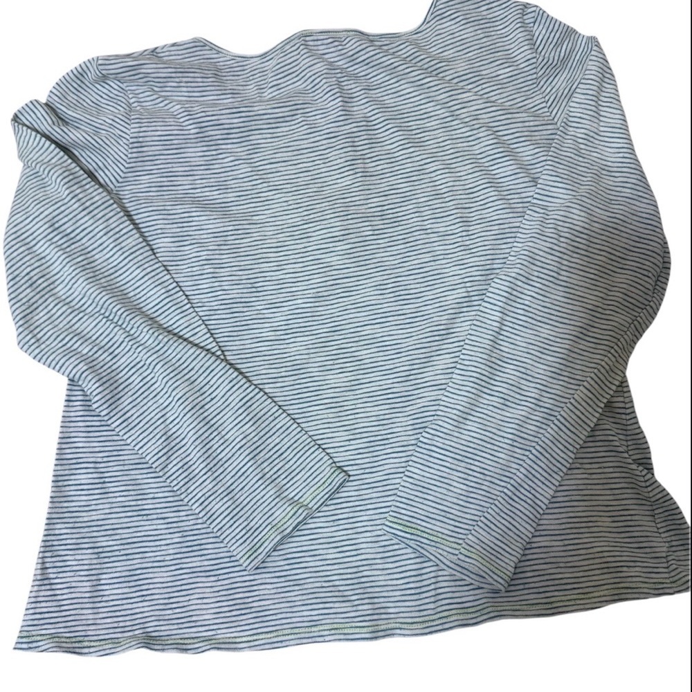 Sundance Light Blue Striped Henley Top - Picture 5 of 7